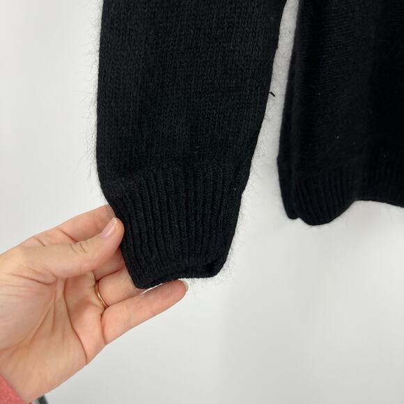 Vtg Work In Progress Knit Tunic Sweater 90's Sequins Leaves Silk Angora Small - Picture 4 of 11